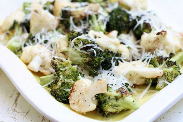 Truffle-Parmesan Roasted Cauliflower and Broccoli